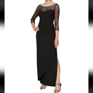 Petite Ruched Side Slit Dress